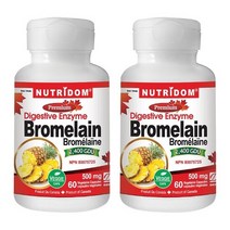 NUTRIDOM 브로멜라인 영양제 Bromelain 500 mg 60정 2개입, 2개