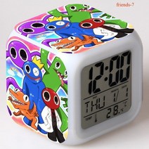 레인보우 프렌즈 알람 시계 게임 애니메이션 LED 디지털 귀여운 만화 빛 밤 아이 침실 책상 장 생일 선물, [07] 13