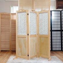 플라워 패널 원목 인테리어 파티션 160cm 거실 침실 공간분리 칸막이, 3단 내추럴