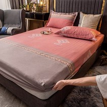 순수한면 침대 시트 한 조각 두꺼운 기 모면 가을과 겨울 미끄럼 방지 침대 시트 모든 항목을 포함하는 매트리스-112503-112503