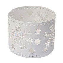 크리스마스 철 할로우 캔들 홀더 크리스마스 촛대 장식, 6.5x5cm, 하얀 눈송이