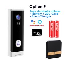 IoT Ai 인터폰 비디어폰 설치 교체 Tuya-와이파이 무선 초인종 카메라 1080P HD 비디오 도어 폰 스마트 라, 09 OPTION 9_02 미국 플러그