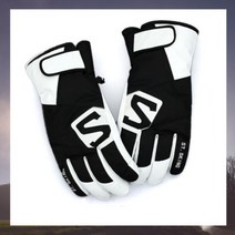 아르마 겨울 스키장갑 스노우 보드 방한 남/여 방수 화이트블랙 털 아웃도어 캠핑, 검흰-L