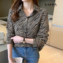 카라 KARRA 88까지 지브라배색블라우스 KB2FBL022C