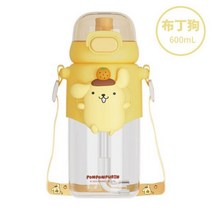 캐릭터 산리오 텀블러 쿠로미 시나모롤 보온병 475262 Kawaii Sanrios Cinnamoroll Kuromi MyMelody 만화 물병 플라스틱 빨대 컵 스트랩 휴대용, BDG-600ml