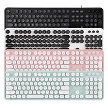 이쁜 레트로 저소음 고감도 맴브레인방식 감성 키보드 KBD-47, 핑크