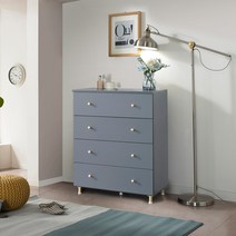 비아체 광폭서랍장 80cm 3종, 그레이, 비아체 광폭 4단서랍장 80cm