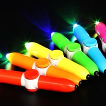 핑크풋 LED 스피너 볼펜 0.5mm 잘써지는 재밌는 볼펜, 1000LED스피너볼펜05mm랜덤