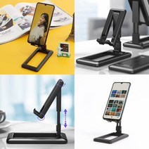 트랜스폼 접이식 스마트폰 거치대 블랙 책상 거치대 각도조절 스마트폰 거치대