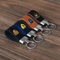 카퓨어 자동차 키링 차량용 열쇠고리 명품 가죽 키홀더, 엠블럼 가죽 키홀더, 15.페라리(무료증정)