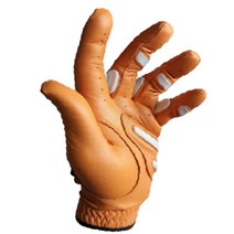 몽키그립 칼라 파워패드 정타 깨백 잘치는 미끄럼방지 기능성 골프장갑 양피 남성 여성 왼손, 오렌지
