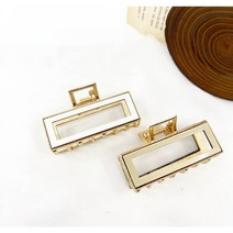 레드블랙 [2P 세트] 메탈 유광 스퀘어 미니 집게핀