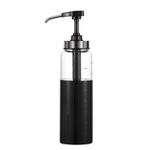 시럽병 펌프 유리병 카페 시럽통, 1개, 300ml