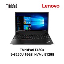 중고노트북 [단기사용] ThinkPad T480s intel core 8세대 i5-8250U 16GB 512GB, WIN11 Pro, 코어i5 8250U, Black