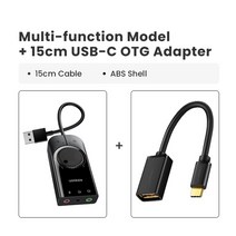 UGREEN USB 사운드 카드 오디오 인터페이스 외장형 3.5mm 마이크 어댑터 노트북 용 PS54 헤드셋, 프랑스, Type-C OTG Model
