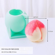 와끼 복숭아 몰드 아이스크림 선복숭아 밀크 젤리 복숭아 아이스크림 입체 실리콘 그라인더 초콜릿 복숭아 잎, 15.5cm