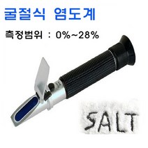 휴대용 굴절식염도계 RHS-28 나트륨측정 염도계 가정용 과학실험용 0~28%까지 측정