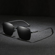 DFMEI 스퀘어 빈티지 라지 메탈 선글라스 남성 편광 선글라스