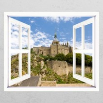 아트박스/꾸밈 ij227-여행지에서의하루_창문그림액자_뮤럴시트지, B타입-외부창문형