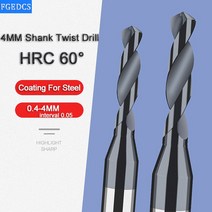 알리:네일드릴 머신 카바이드 합금 드릴 텅스텐 스틸 하드 스테인레스 트위스트 비트 D4mm 생크 마이크로 직경 솔리드 모놀리 식 금속 CNC 기계, [09] d0.8X6XD4X50L