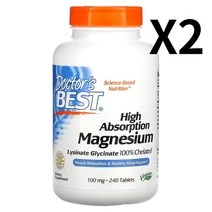 닥터스베스트 고흡수 마그네슘 100mg 100% 킬레이트 240정, 2개