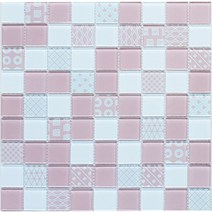 중앙데코 믹스글라스 모자이크타일 (사은품증정), 03.패턴핑크, 1장