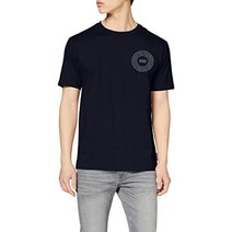 Scotch & Soda 남성용 라운드 넥 및 로고 티셔츠 파란색 (Night 0002) X-Large (제조업체 크기 : XL)