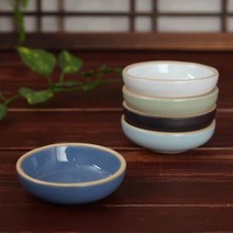 예쁜 핸드메이드도자기 그릇홈세트 여주 소야 아름 오목종지(5컬러), 블랙