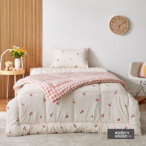 [모던하우스 창원점]쁘띠체리 체크 플란넬 극세사 차렵이불 150*210_CZ0222039