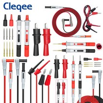 cleqee p1308b 18pcs 테스트 리드 키트 4mm 바나나 플러그 테스트 후크 케이블 교체형 멀티미터 프로브 테스트 와이어 프로브 악어 클립