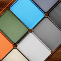메탈 논슬립 트레이 16TYPE 쟁반 사각 접시 카페 커피 감성 무광 8color 2size, 다크그레이