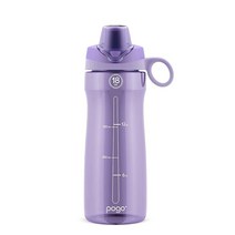 POGO Pogo 처그 뚜껑과 운반 손잡이 플라스틱 물병 재사용 가능 BPA 프리 식기 세척기 사용 여행 체육관에 적합 라일락 1.2L 40온스, 18oz, Lilac