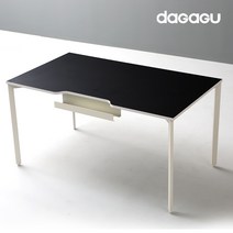 다가구 페르마타 멀티탭 타입 1400 x 800 컴퓨터책상, 블랙+아이보리(상판):아이보리(프레임)