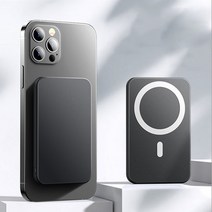 리아 아이폰 갤럭시 마그네틱 부착식 맥세이프 MAGSAFE 20W 고속 무선 충전 보조배터리, 블랙, 5000mAh