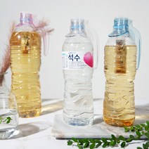 오늘새로 생수병 페트병 손잡이 1리터 2리터 물병, 블루, 3개