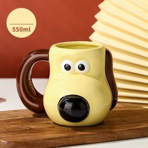 그로밋 머그컵 강아지 대용량 월레스 피규어 사무실 꾸미기 책상, 01. 컵 550ml