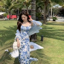 원피스 바다 꽃무늬원피스 여성 비치 휴양지 여행 바캉스