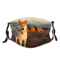 VAMIX 페이스 덮개 Shiba Inu 깜찍한 Doge Meme Dogs On The Mountain 동물 일몰 방한모 유니 재사용 가능한 방풍 입 반다나 캠핑 오토바이 러닝 넥