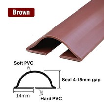 도어씰링스트립 방수 씰 스트립 외풍 차단 스토퍼 도어 하단 가드 이중 방진 방음 스톱, [01] Brown
