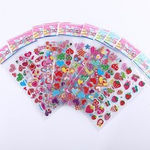 스티커컬러링북 10 시트 여자 만화 드레스 3d 거품 패션 스티커 어린이 어린이 pvc, 10 사랑 랜덤