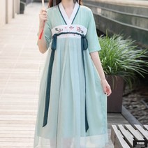 가바바 여성 미디 원피스 하늘하늘 선녀들이 입을것만 같은 청순 생활한복 세트 G64725