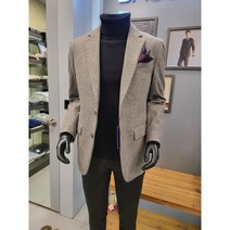 바쏘옴므 베이지 글렌체크 추동 캐주얼 겨울 자켓 WSW4JS53A