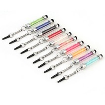 터치펜 FFFAS 다이아몬드 크리스탈 스타일러스 터치 스크린 펜 3.5mm 먼지 플러그 캡 2 인 1 아이폰 태블, 한개옵션1, 07 Yellow