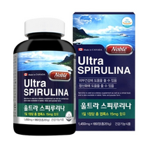 노블 울트라 스피루리나 항산화 피부건강 도움 엽록소 15mg 캐나다산 (6개월 180정), 1개, 180개