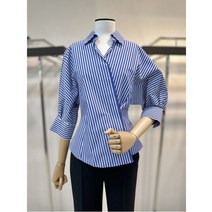 더아이잗컬렉션 카라 사선 랩 블라우스 (CP5A0BL791)