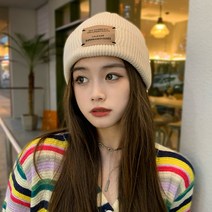 사은품증정 겨울비니 여성 남여공용 겨울모자 니트모자 방한 패치 털모자wi953