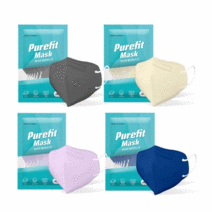 Purefit Mask 퓨어핏 마스크 컬러 새부리형 50매/ 숨쉬기편한 비말차단 재채기 약국 편의점 운동할때 일회용 마스크, 블랙, 25매입 총50매