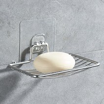 스텐 곡선 접착식 비누받침대, 1개, 투명(접착패드색)