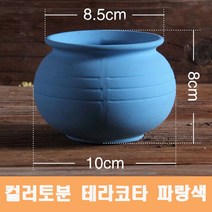 컬러 토분(항아리형/파란색) 화분 미니토분 다육이 테라코타 수입도매