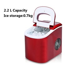 Edtid 12kgs24h 자동 총알 라운드 바 커피숍 euusuk 플러그 가정 업소 휴대 캠핑 제빙기 아이스 얼음 메이커, 빨간색, 유럽 ​​연합, 원래 패널